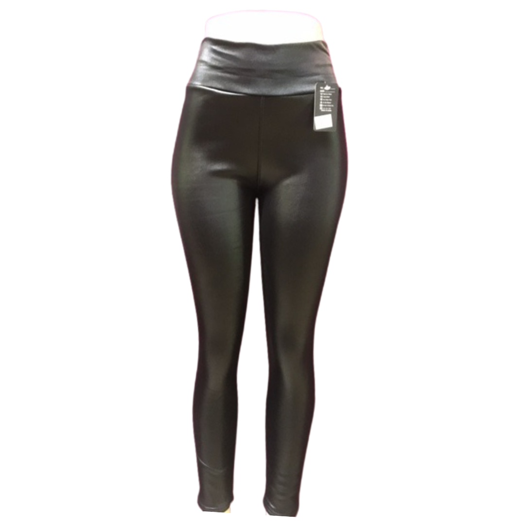 High Waist Fur Lined  Like Leather Look Leggings 6 Pack (Size: S/M-L/XL, 3-3)