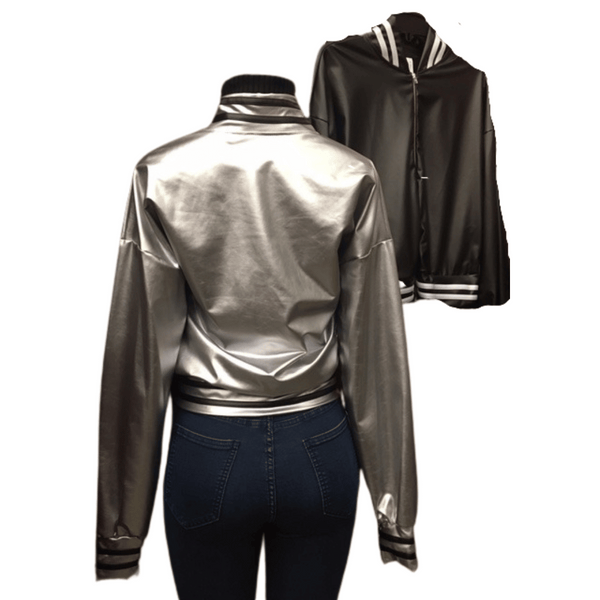 Leather Look Baseball Jacket 4 Pack Per Color (Size: S-M-L-XL, 1-1-1-1)