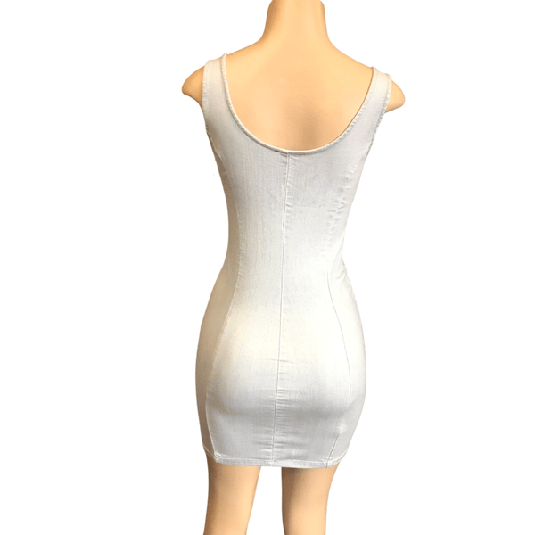 Body Con Denim Dress Great Stretch Fabric 3 Pack (Size: S-M-L, 1-1-1)