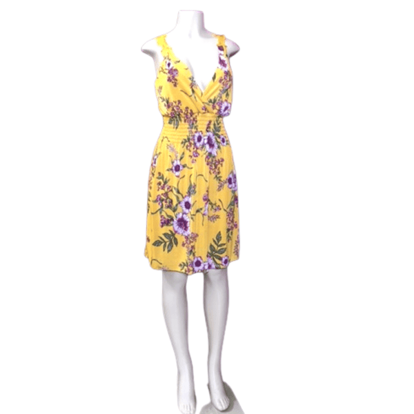 Floral Cinched Waist Crochet Back Dress 8 Pack Assorted Prints Colors (Size: S/M- L/XL, 4-4)