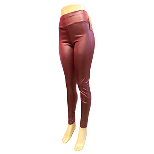 Leather Look High Waist Legging with Regular Size 6 Pack (S/M-L/XL, 3-3)