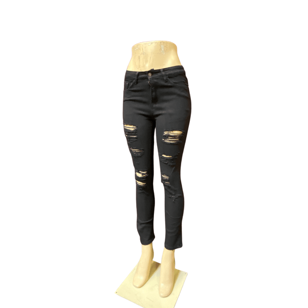 Distressed High Waist Jeans 12 Pack  (Size: 5/6-7/8-9/10-11/12, 2-4-4-2 )