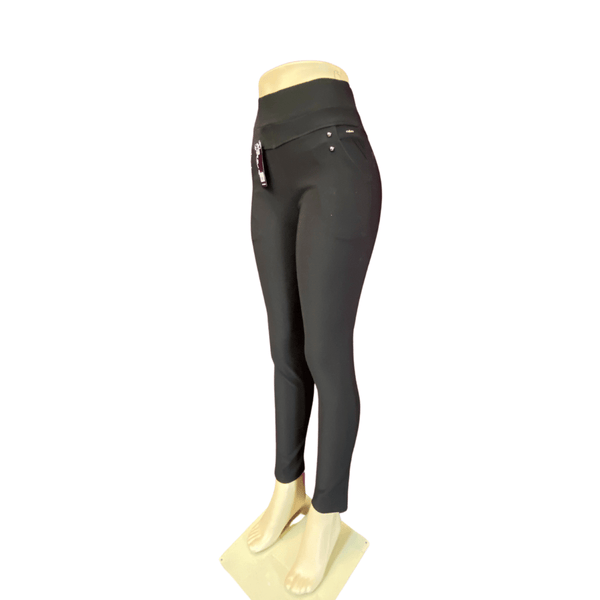Two Stud Ornamentation Legging Pants with Two Side Pockets 12 Pack Assorted Colors (S/M-L/XL, 6-6)