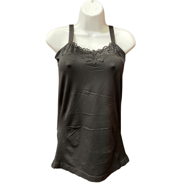 Wide Strap Tank with Lace Front Trim 6 Pack Per Color   (One Size Fits All)