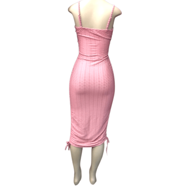 Long Pucker Cinched Side Form Fitting Dress 6 Pack Per Color (Size: 1X-2X-3X, 2-2-2 )