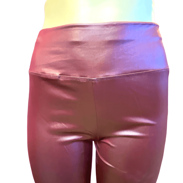 Leather Look High Waist Legging with Regular Size 6 Pack (S/M-L/XL, 3-3)