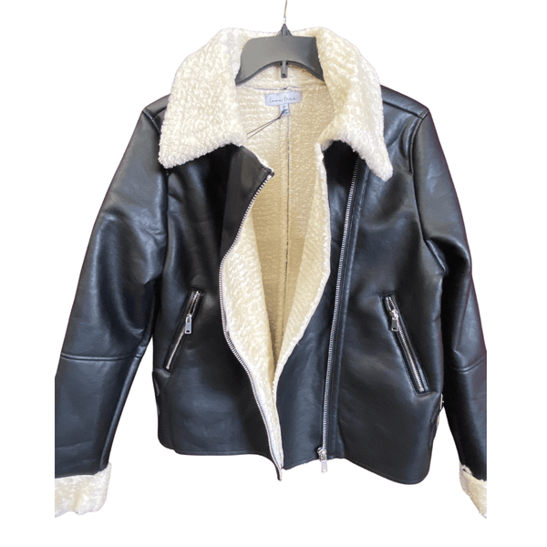 Sherpa Leather Look Fleece Winter Jacket 4 Pack (S-M-L-XL, 1-1-1-1)