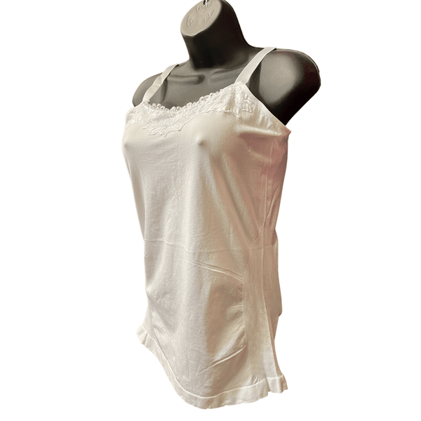 Wide Strap Tank with Lace Front Trim 6 Pack Per Color   (One Size Fits All)
