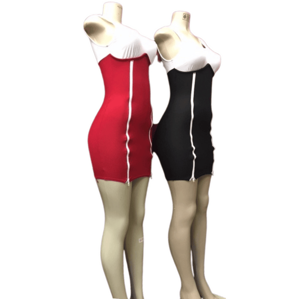 Double Zipper Front Dress 3 Pack Per Color (Size: S-M-L, 2-2-2)