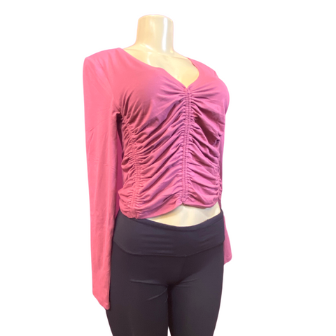 Cinched V-Neck Long Sleeve Top 5 Pack (XS-S-M-L-XL, 1-1-1-1-1)
