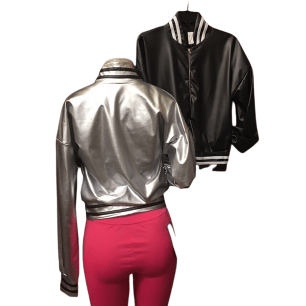 Spring Leather Look Baseball Jacket 4 Pack Per Color (Size: S-M-L-XL, 1-1-1-1)