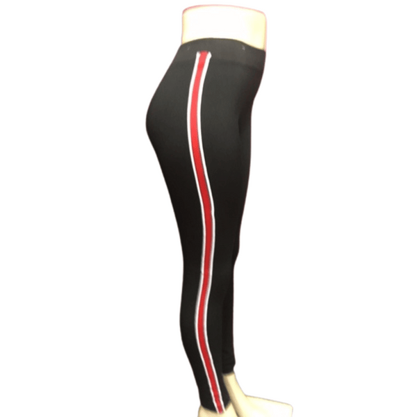 Fleece Lined Leggings With Red Side Stripe 6 Pack Per Color (Size:  S/M-L/XL, 3-3)