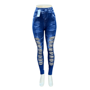 Distressed Denim Look Legging  Assorted Distressed Styles 12 Pack ( One Size Fits all) Assorted