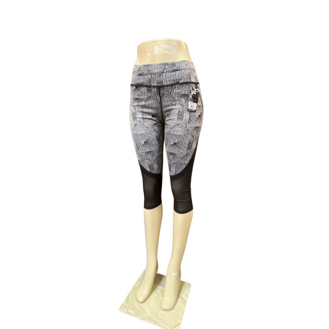 Activewear Capri Leggings 6 Pack  (Size; S/M-L/XL, 3-3 ) Assorted B&W Abstract Prints