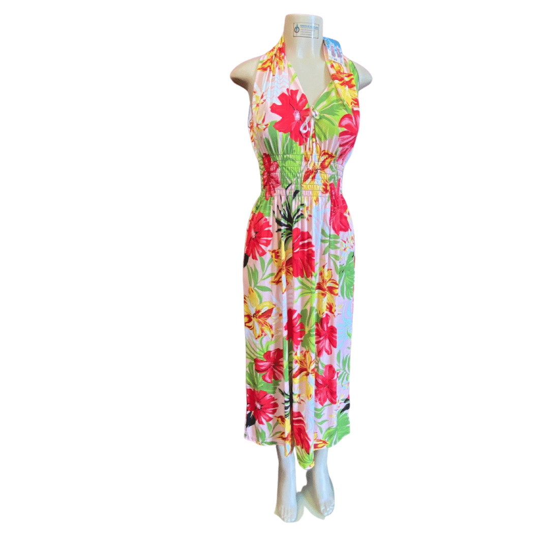 Cinched-Waist Floral Sundress 9 Pack Assorted Floral Prints  (Size: M-L-XL, 3-3-3)