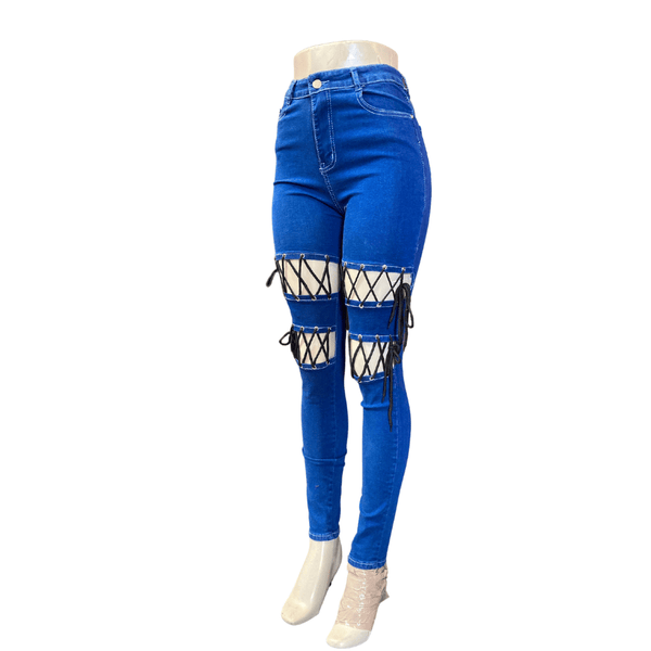Stretch Jeans With Frayed Waistband And Rips 5 Pack Per Color  (Size: S-M-L-XL-2XL, 1-1-1-1-1)